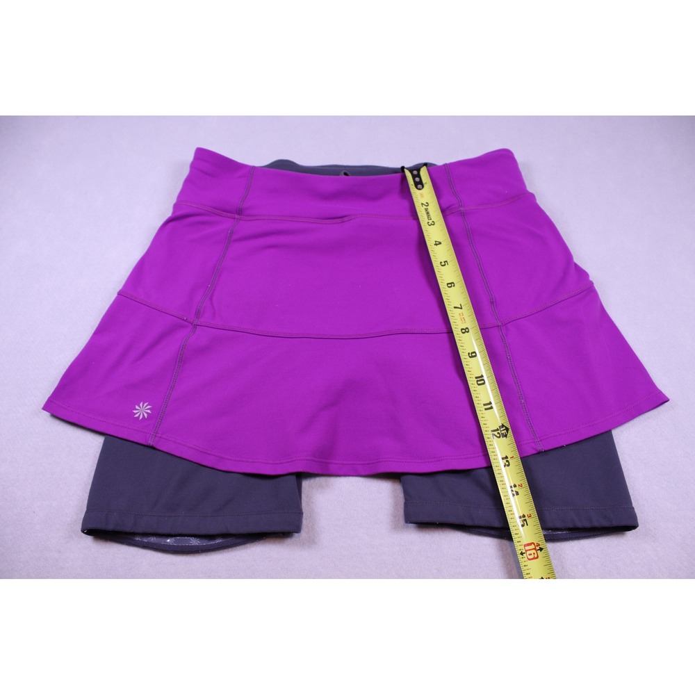 Athleta Purple Black Active Skort Tennis Running Skirt w/ Built-in Shorts Mens M - Picture 2 of 5